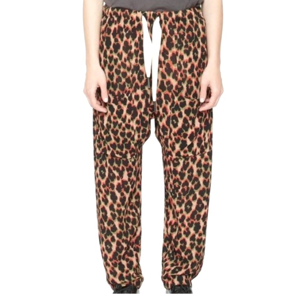 Sandrine Rose x Free People Sheer Leopard Print Oversized Pants NWOT Small